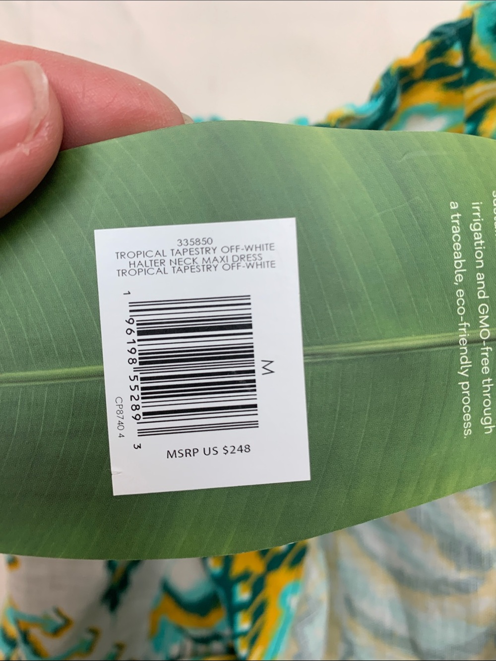 Farm Rio medium new Halter Maxi Dress tropical tapestry Green Yellow linen - Picture 7 of 14